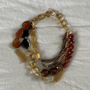 Amrita Singh fine jewelry line 14k gold mixed raw stone brutalist necklace